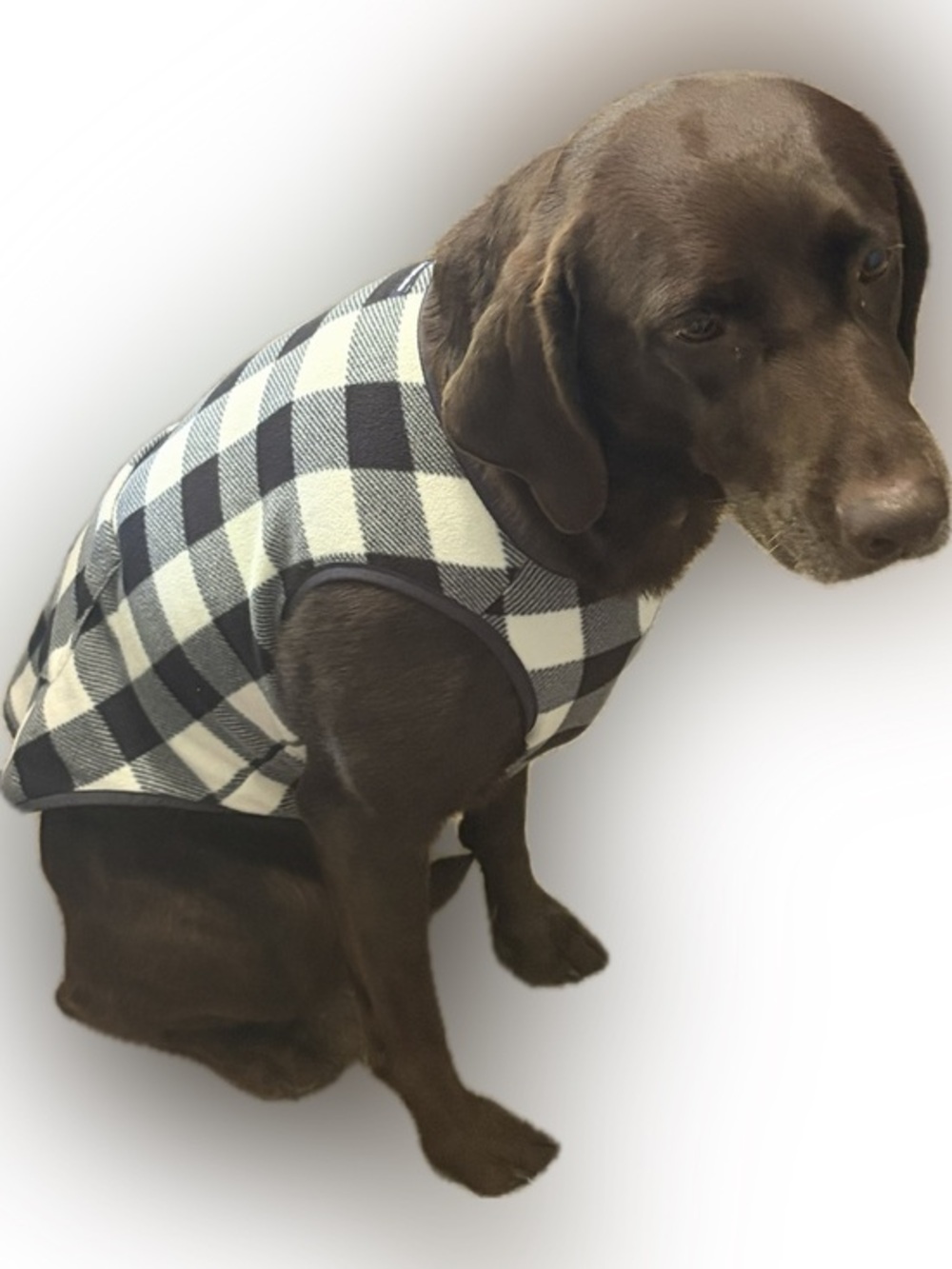 Lands’ End Large Dog Fleece jacket Buffalo plaid